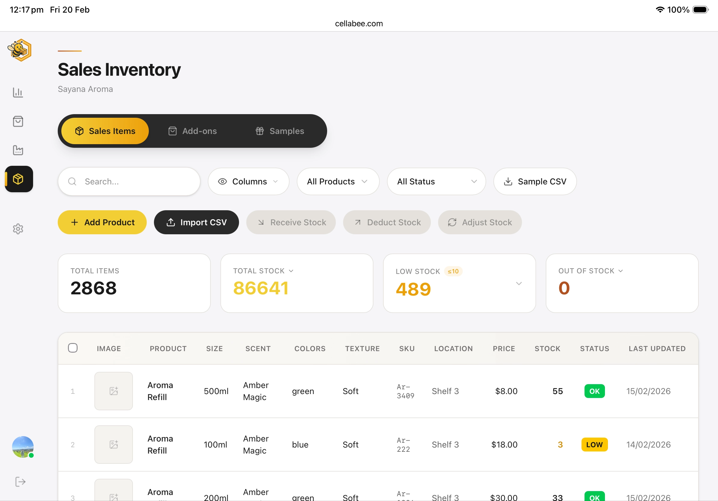 CELLABEE Product Reveal on tablet